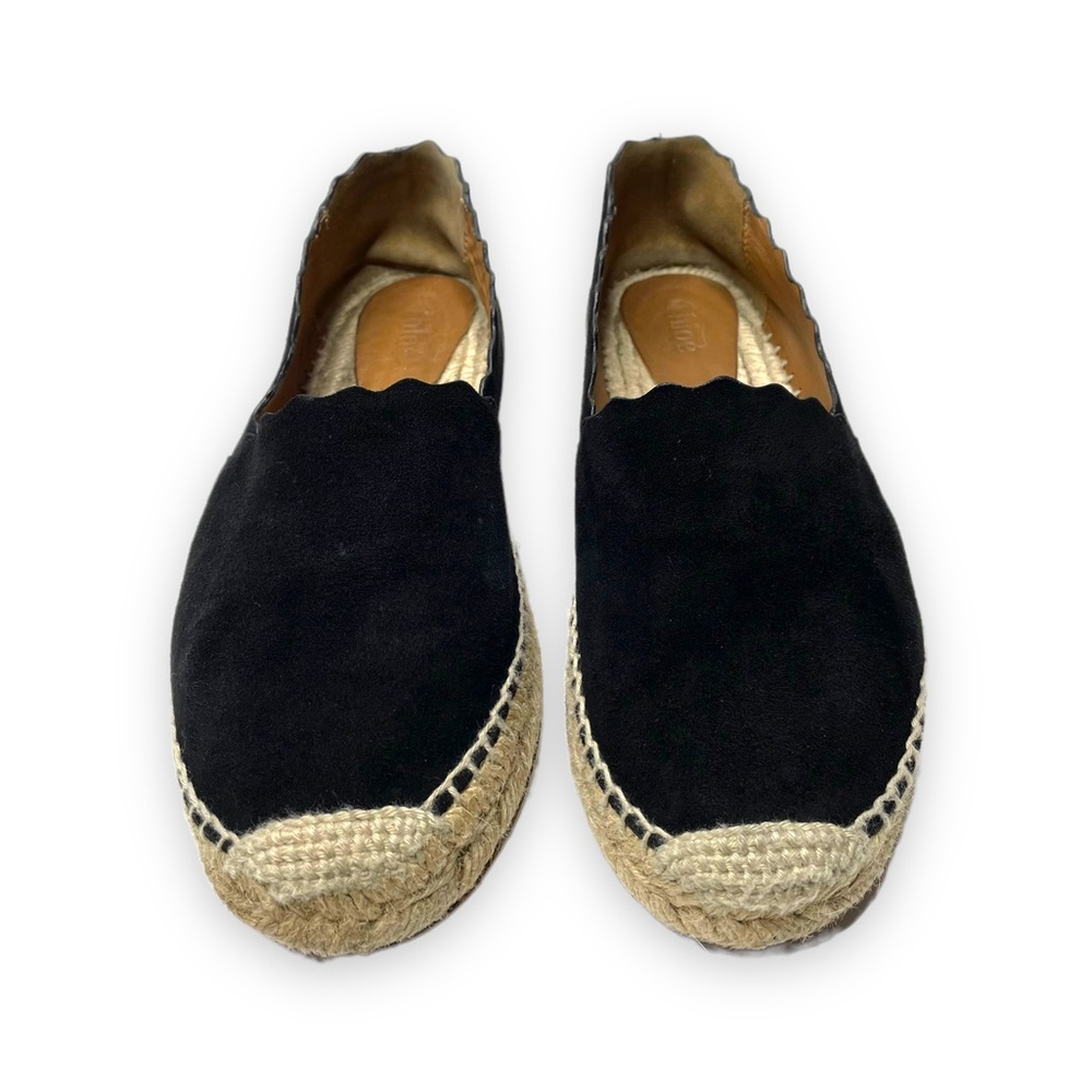Chloe | Lauren Espadrille Flat in Black Suede